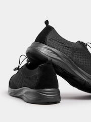Yours Curve Black Extra-Wide Fit Toggle Lace-Up Trainers - Image 4 of 5