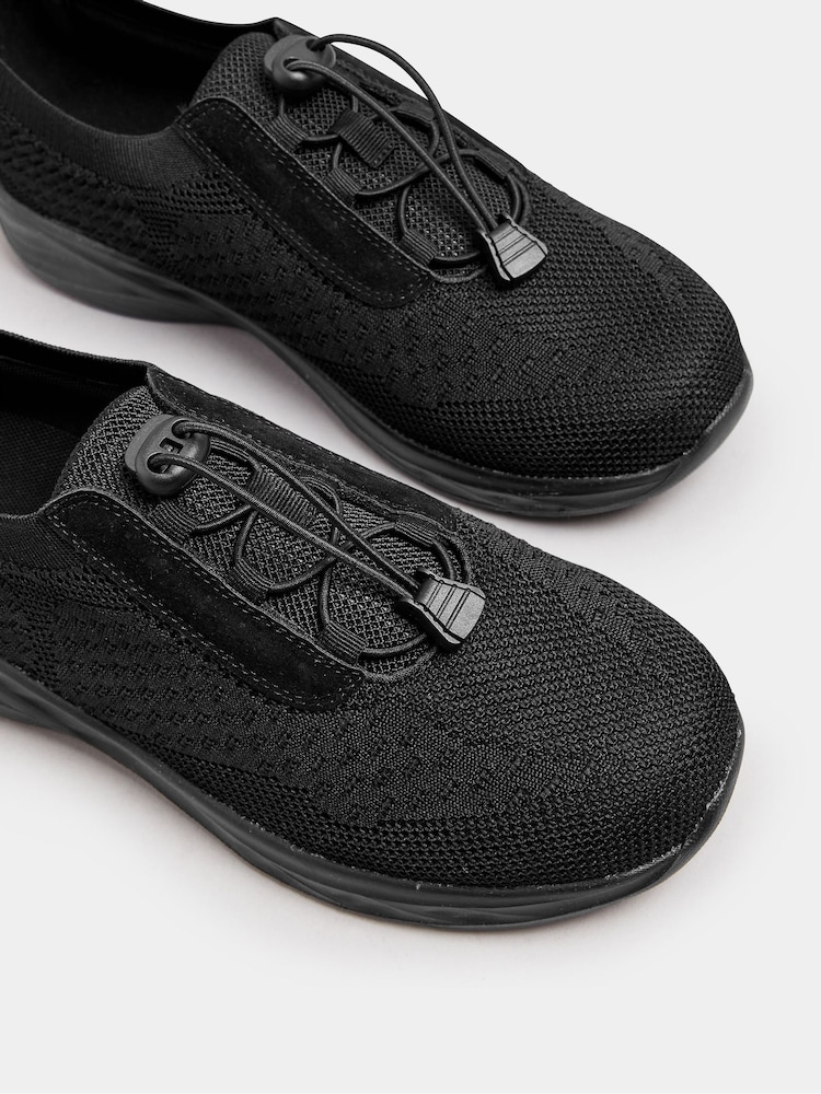 Yours Curve Black Extra-Wide Fit Toggle Lace-Up Trainers - Image 5 of 5