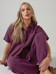 Long Tall Sally Red Cheesecloth Short Sleeve 100% Cotton Shirt - Image 1 of 5