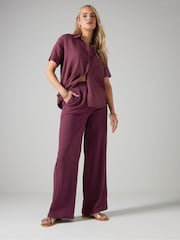 Long Tall Sally Red Cheesecloth Short Sleeve 100% Cotton Shirt - Image 3 of 5
