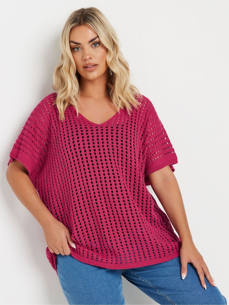 Yours Curve Pink Boxy Cover-Up - Image 3 of 4