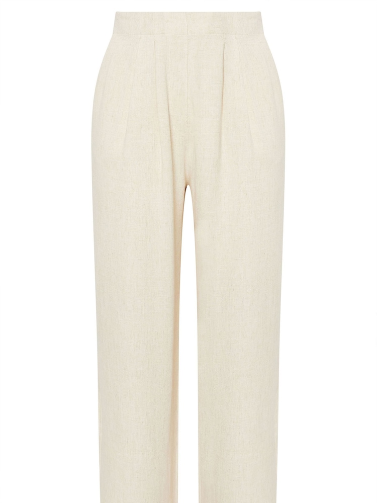 Yours Curve Natural Darted Waist Linen Trousers - Image 5 of 5 Yours Curve Natural Darted Waist Linen Trousers - Image 5 of 5
