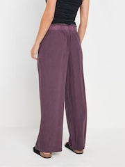 PixieGirl Petite Red Acid Wash 100% Cotton Wide Leg Trousers - Image 3 of 5