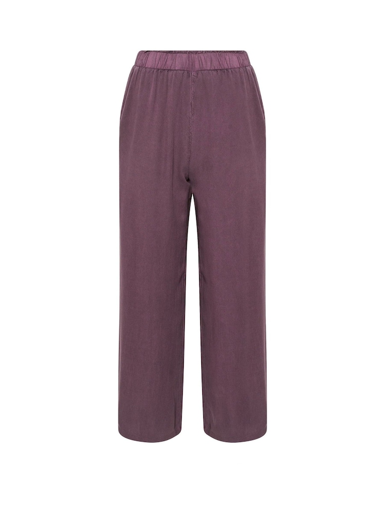 PixieGirl Petite Red Acid Wash 100% Cotton Wide Leg Trousers - Image 5 of 5