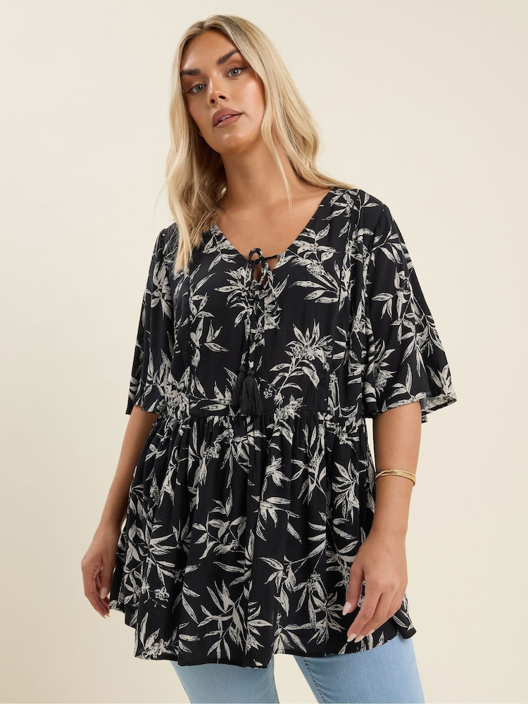 Yours Curve Black Angel Boho Top - Image 4 of 5