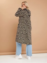 Yours Curve Brown Leopard Print Parka Jacket - Image 3 of 6