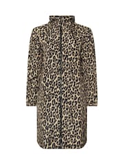 Yours Curve Brown Leopard Print Parka Jacket - Image 5 of 6