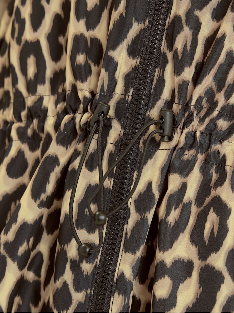 Yours Curve Brown Leopard Print Parka Jacket - Image 6 of 6