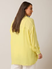 Yours Curve Yellow Button Through Blouse - Image 3 of 5