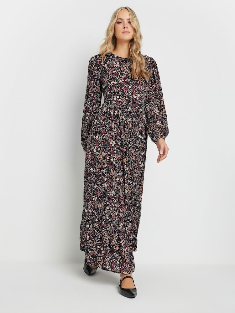 Long Tall Sally Black Ditsy Crinkle Maxi Dress - Image 3 of 5