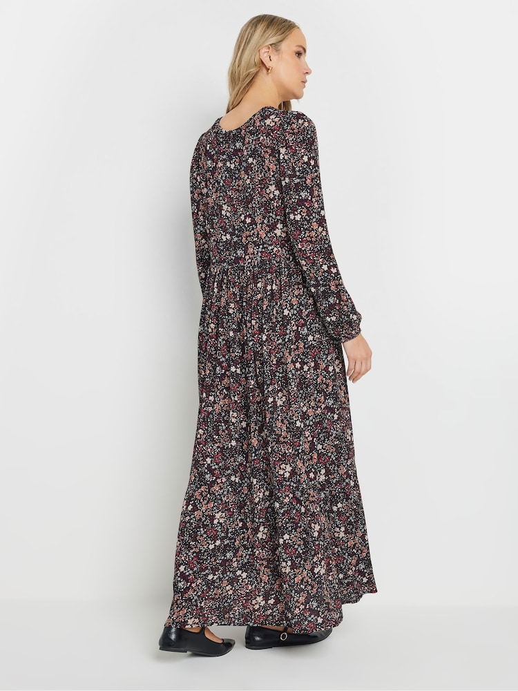 Long Tall Sally Black Ditsy Crinkle Maxi Dress - Image 4 of 5