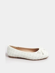 Long Tall Sally White Boucle Ballet Pumps - Image 2 of 5