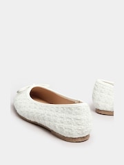Long Tall Sally White Boucle Ballet Pumps - Image 4 of 5