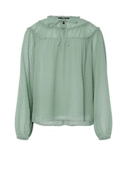 Long Tall Sally Green Dobby Shirred Tie Blouse - Image 5 of 5