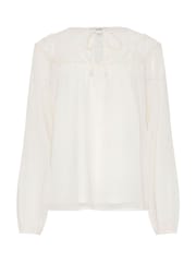 Long Tall Sally Natural Dobby Shirred Tie Blouse - Image 6 of 6