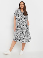 Yours Curve Black Button Through Dress - Image 2 of 5