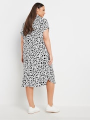 Yours Curve Black Button Through Dress - Image 3 of 5
