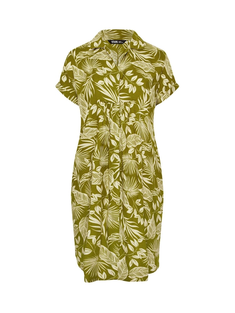 Yours Curve Green Button Through Dress - Image 5 of 5