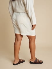 Yours Curve Natural Linen Shorts - Image 3 of 5