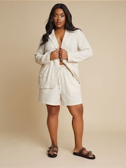 Yours Curve Natural Linen Shorts - Image 4 of 5