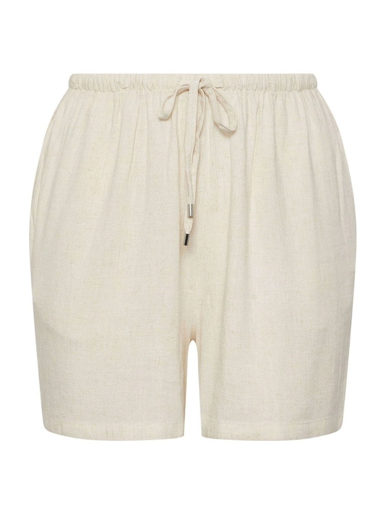 Yours Curve Natural Linen Shorts - Image 5 of 5