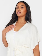 Yours Curve White Edge To Edge Smiling Yarn Cardigan - Image 4 of 5