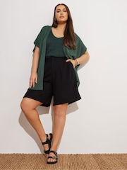 Yours Curve Green Edge To Edge Smiling Yarn Cardigan - Image 3 of 9