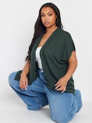 Yours Curve Green Edge To Edge Smiling Yarn Cardigan - Image 8 of 9