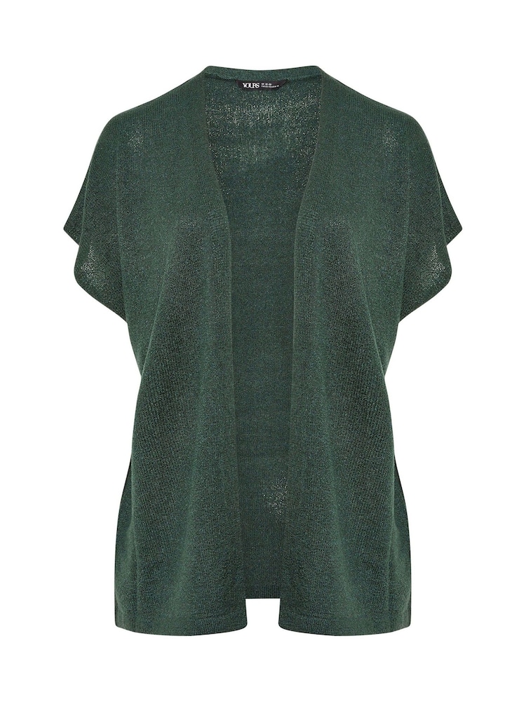 Yours Curve Green Edge To Edge Smiling Yarn Cardigan - Image 9 of 9
