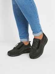 Yours Curve Black Extra-Wide Fit Diamante Toggle Trainers - Image 3 of 5