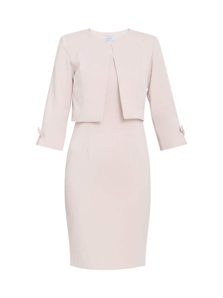Gina Bacconi Pink Corinne Crepe Dress And Jacket Set - Image 5 of 5