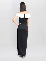 Gina Bacconi Sadie Off The Shoulder Maxi Black Dress With Trim - Image 2 of 5