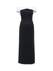 Gina Bacconi Sadie Off The Shoulder Maxi Black Dress With Trim - Image 5 of 5
