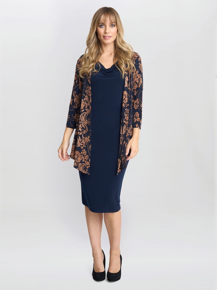 Gina Bacconi Blue Cara Mock Dress And Jacket Set - Image 1 of 6