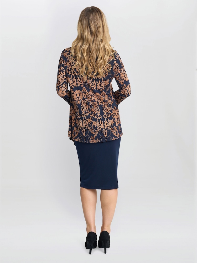 Gina Bacconi Blue Cara Mock Dress And Jacket Set - Image 2 of 6