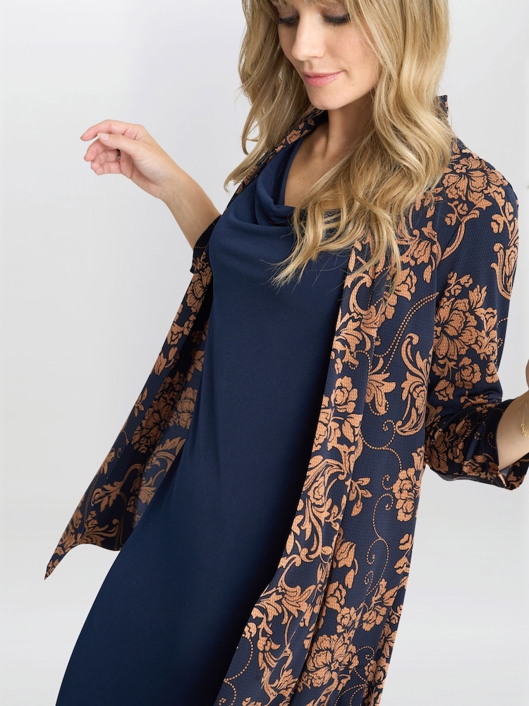 Gina Bacconi Blue Cara Mock Dress And Jacket Set - Image 4 of 6