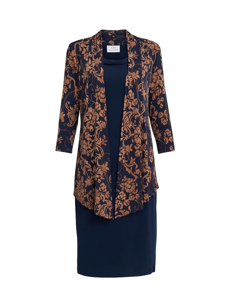 Gina Bacconi Blue Cara Mock Dress And Jacket Set - Image 6 of 6