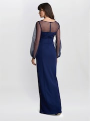 Gina Bacconi синий Joanne креповое платье макси - Image 2 of 6