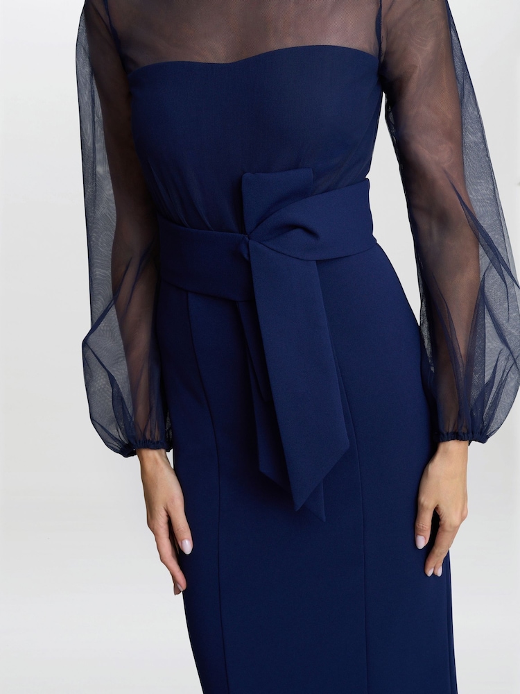 Gina Bacconi Blue Joanne Crepe And Mesh Maxi Dress - Imagen 6 de 6 Gina Bacconi Blue Joanne Crepe And Mesh Maxi Dress - Imagen 6 de 6