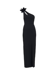 Gina Bacconi Molly V-Neck Sleeveless Illusioned Hem Black Dress - Изображение 5 из 5