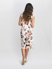 Gina Bacconi Jolene Floral Print Scuba White Dress - Imagen 2 de 5