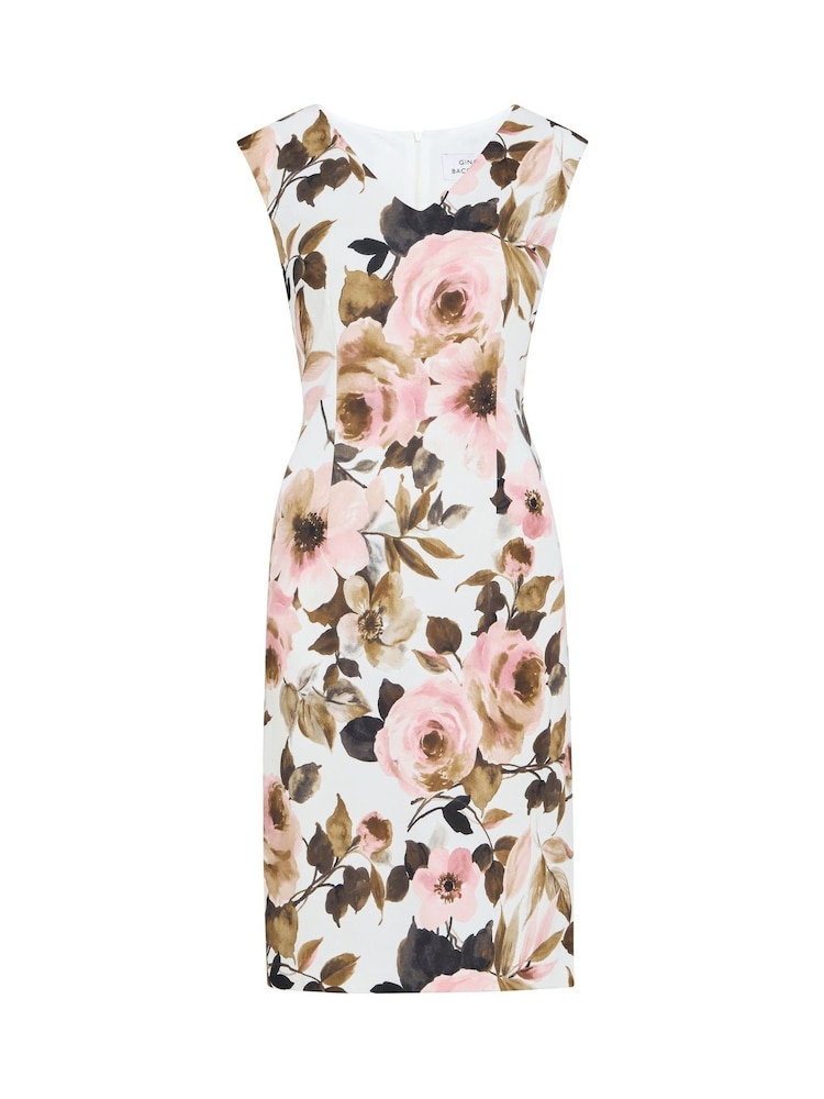 Gina Bacconi Jolene Floral Print Scuba White Dress - Imagen 5 de 5 Gina Bacconi Jolene Floral Print Scuba White Dress - Imagen 5 de 5