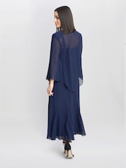 Gina Bacconi Blue Lorna Beaded Chiffon Dress And Jacket Set - Изображение 2 из 6