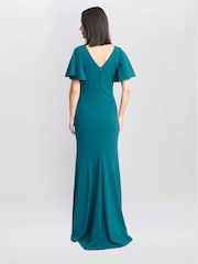 Gina Bacconi Blue Portia Crepe Maxi Dress - Image 2 of 5