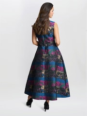 Gina Bacconi Blue Jerri Jacquard Full Skirt Dress - Image 2 of 6