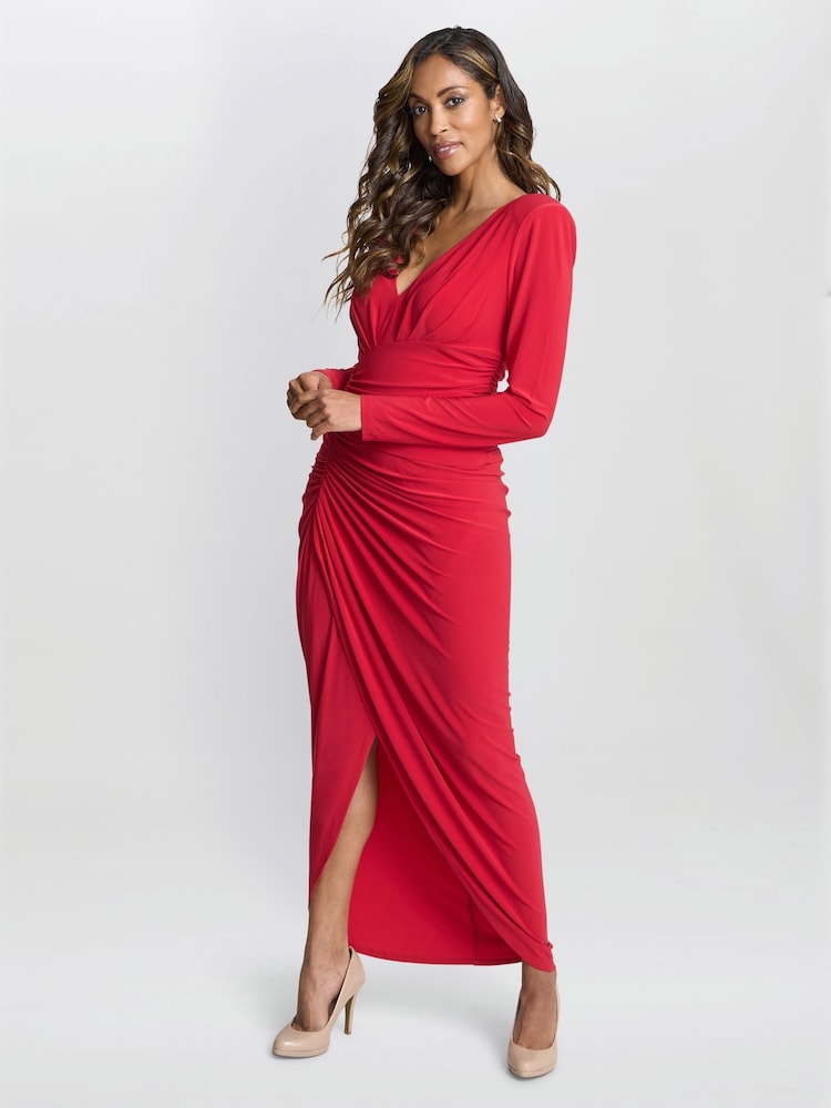 Gina Bacconi Red Julianna Jersey Dress - Image 1 of 6
