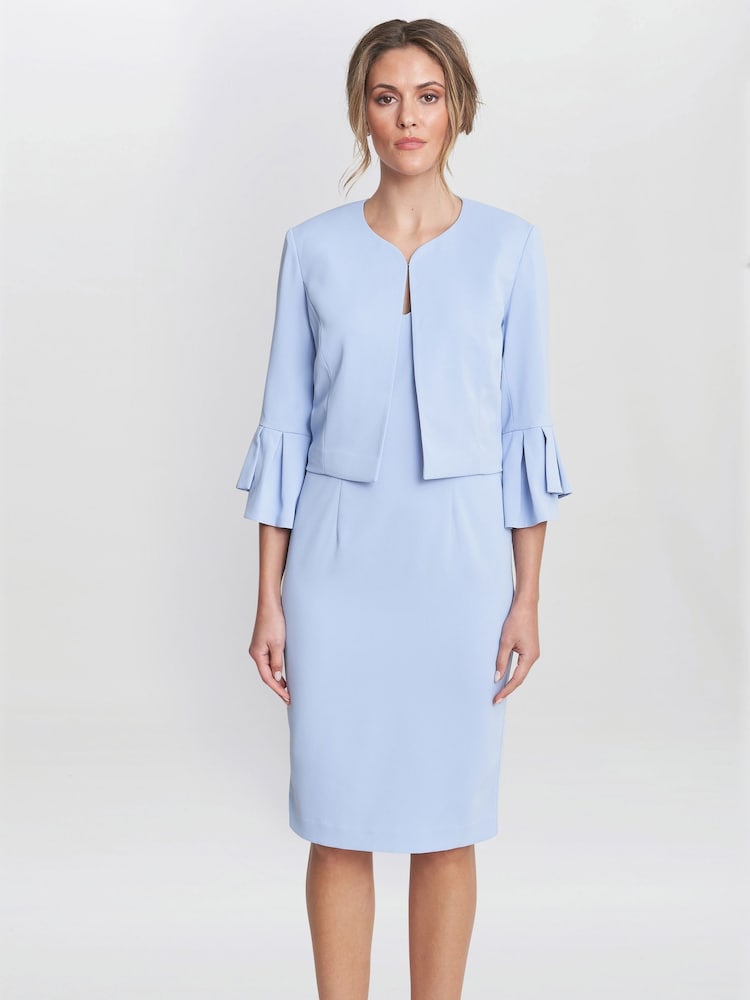 Gina Bacconi Gigi Moss Crepe Bolero - Image 1 of 5