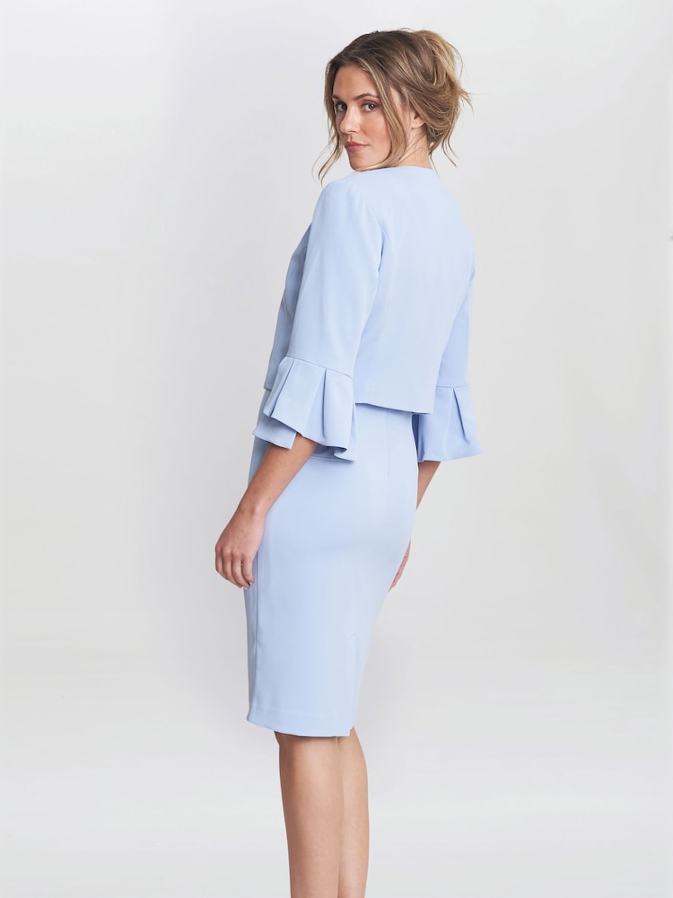 Gina Bacconi Gigi Moss Crepe Bolero - Image 2 of 5