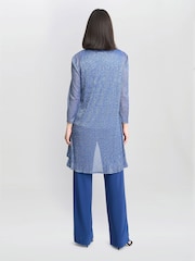 Gina Bacconi Синий Наташа Металлик плиссированная ткань брюки 3 Pieces - Image 2 of 7