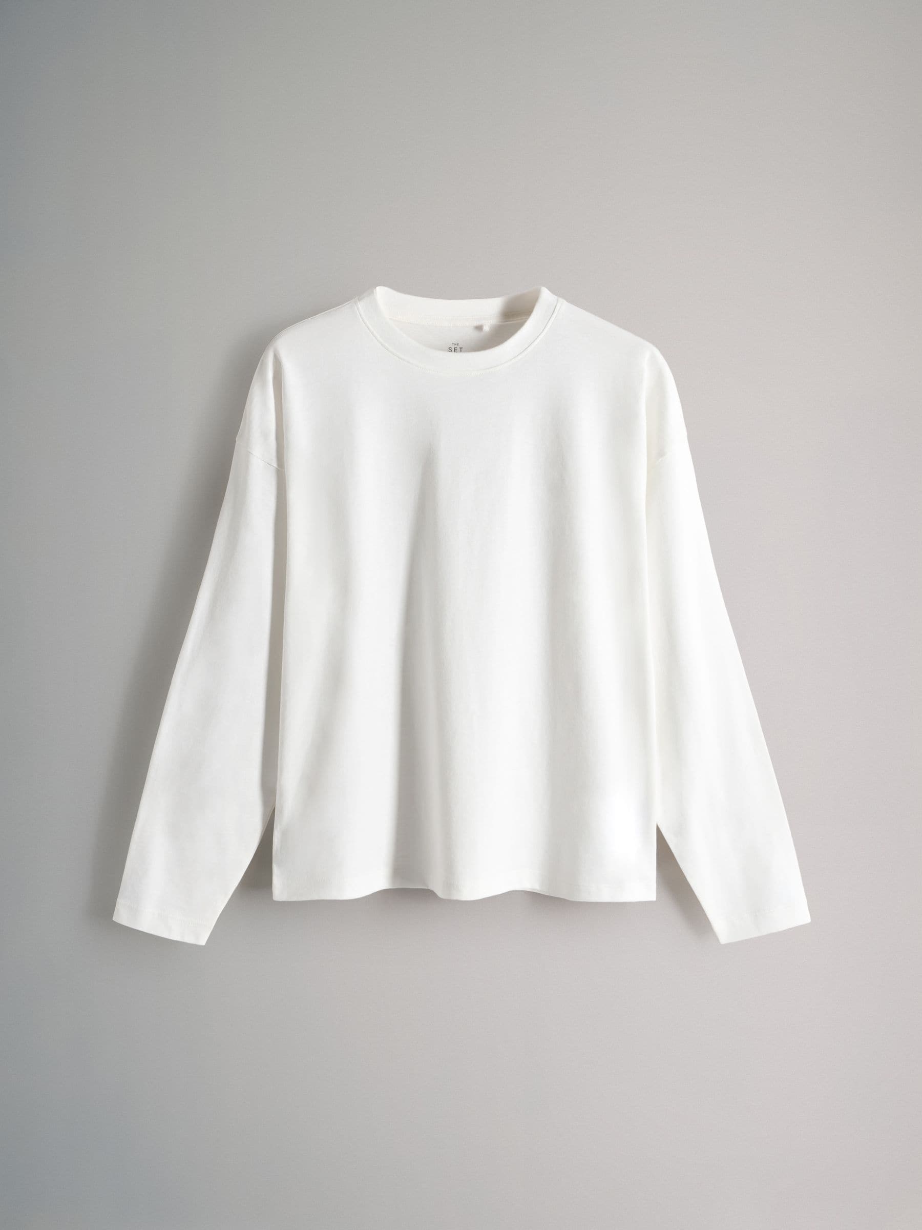 Buy The Set 5 Pack 100% Cotton Relaxed Long Sleeve T-Shirts White